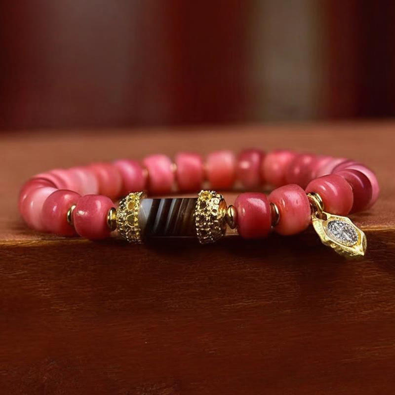 Unisex Camel Bone Red Agate Luck Bracelet Tibetan