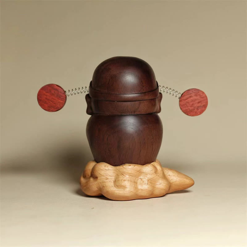 Black Walnut Caishen God Of Wealth Statue | Feng Shui Decor