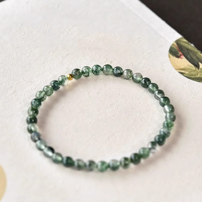 6mm Moss Agate Soothing Lucky Bracelet