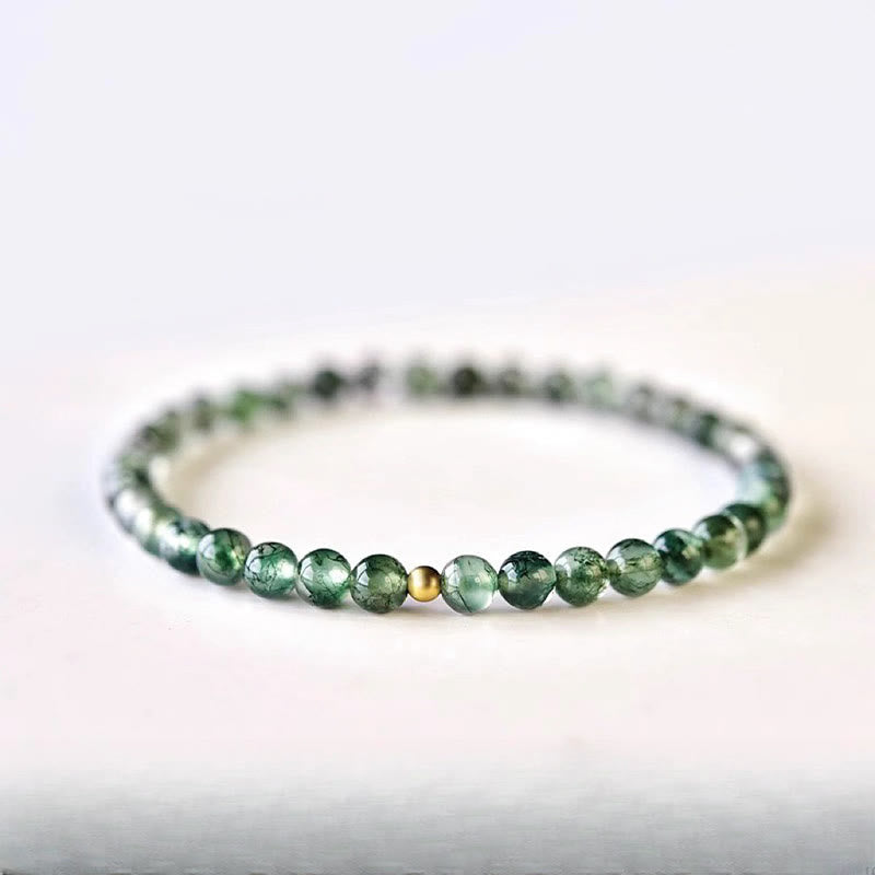 6mm Moss Agate Soothing Lucky Bracelet