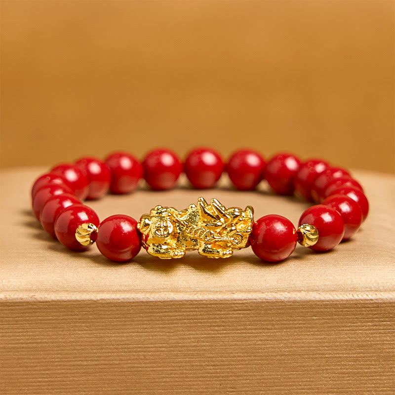 8mm Cinnabar Pixiu Calm Blessing Bracelet