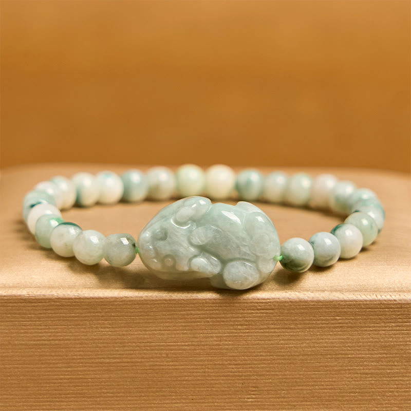 Green Jade PiXiu Luck Bracelet 6mm for Prosperity