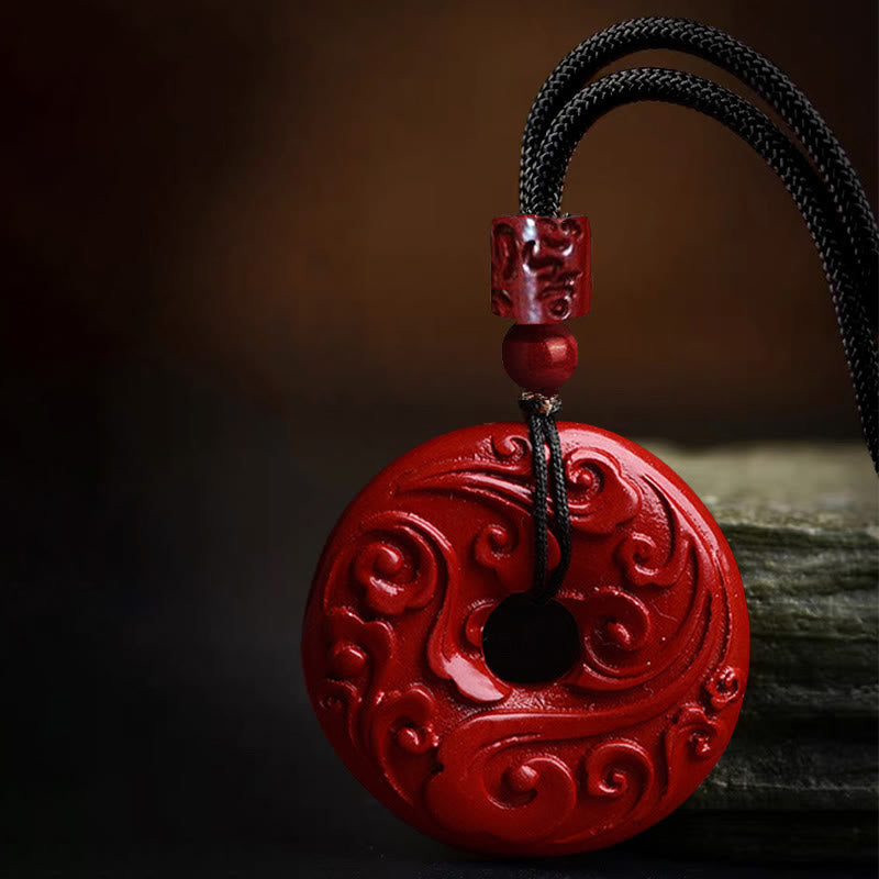 Cinnabar Lotus Peace Buckle Necklace for Meditation & Blessing