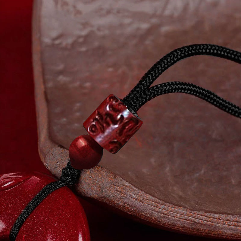 Cinnabar Lotus Peace Buckle Necklace for Meditation & Blessing