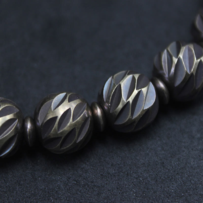 Retro Copper Wealth Bracelet | Vintage Carved Pattern