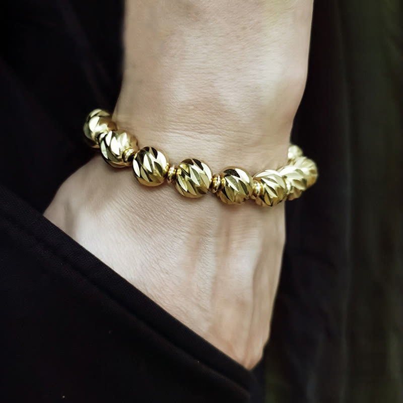 Retro Copper Wealth Bracelet | Vintage Carved Pattern