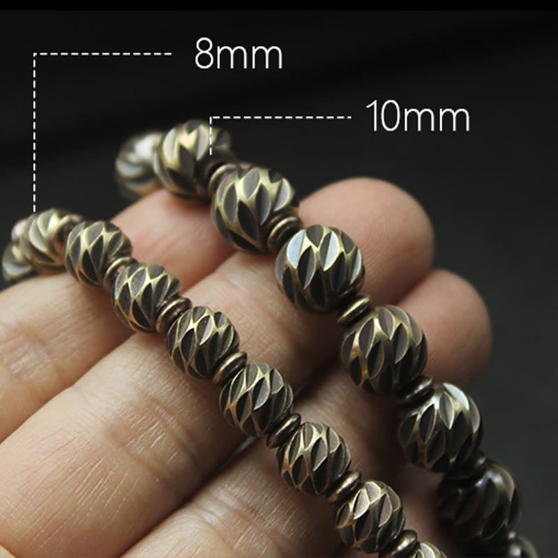 Retro Copper Wealth Bracelet | Vintage Carved Pattern