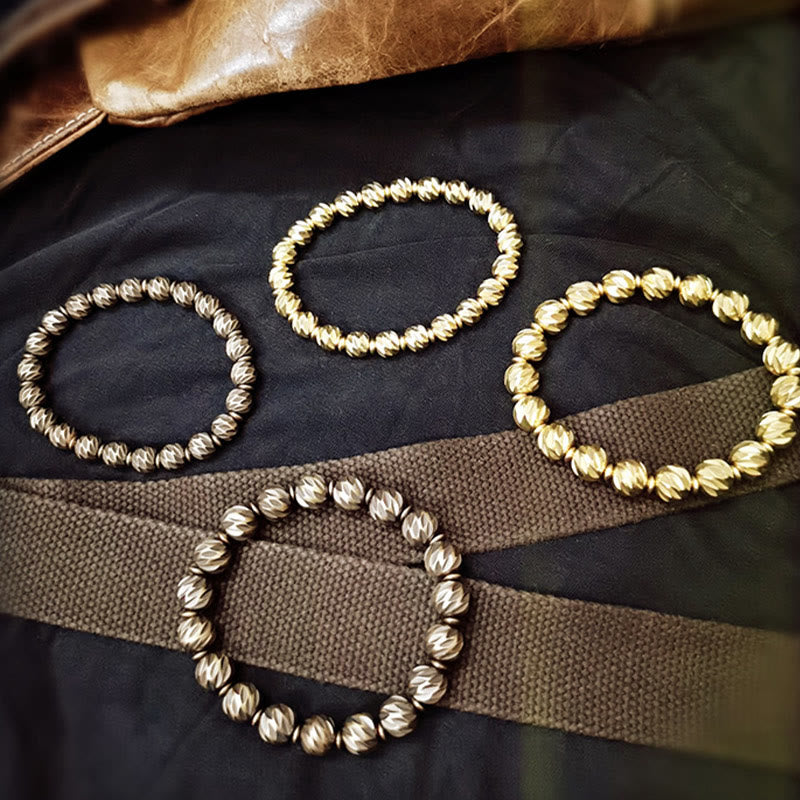 Retro Copper Wealth Bracelet | Vintage Carved Pattern