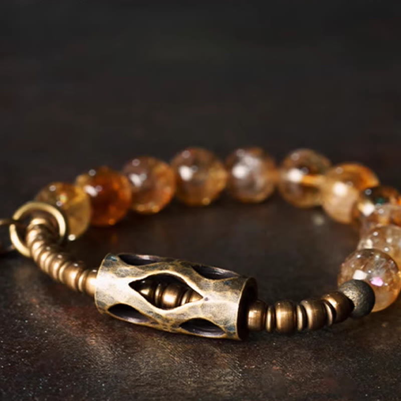 10mm Citrine Protection Bracelet for Prosperity & Joy