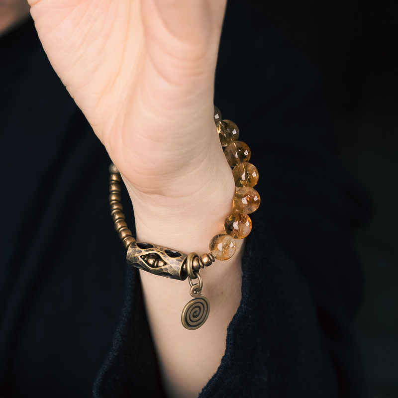 10mm Citrine Protection Bracelet for Prosperity & Joy