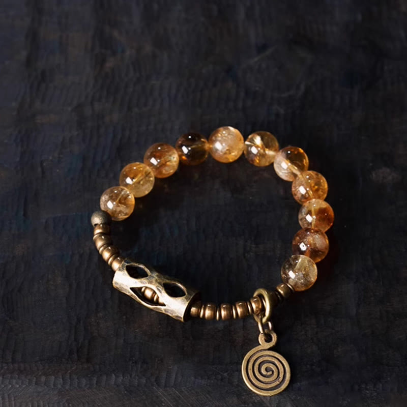 10mm Citrine Protection Bracelet for Prosperity & Joy