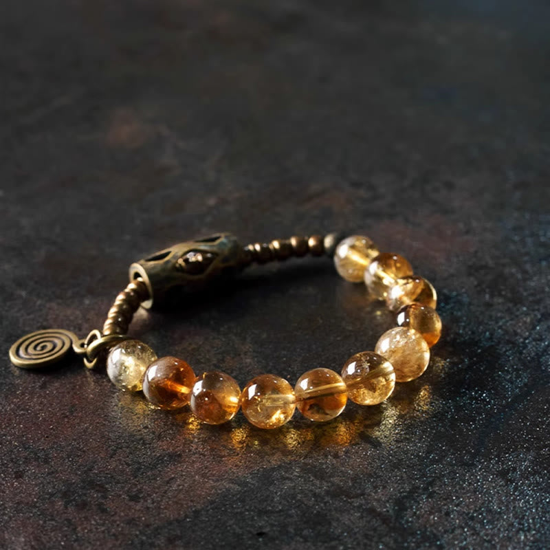 10mm Citrine Protection Bracelet for Prosperity & Joy