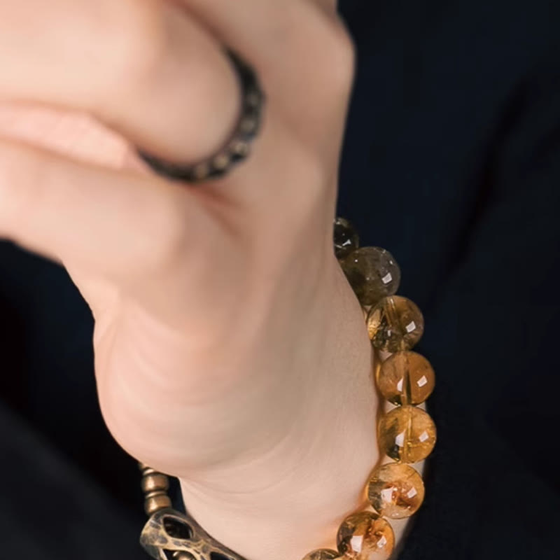 10mm Citrine Protection Bracelet for Prosperity & Joy