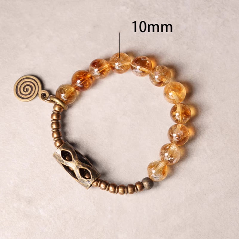 10mm Citrine Protection Bracelet for Prosperity & Joy