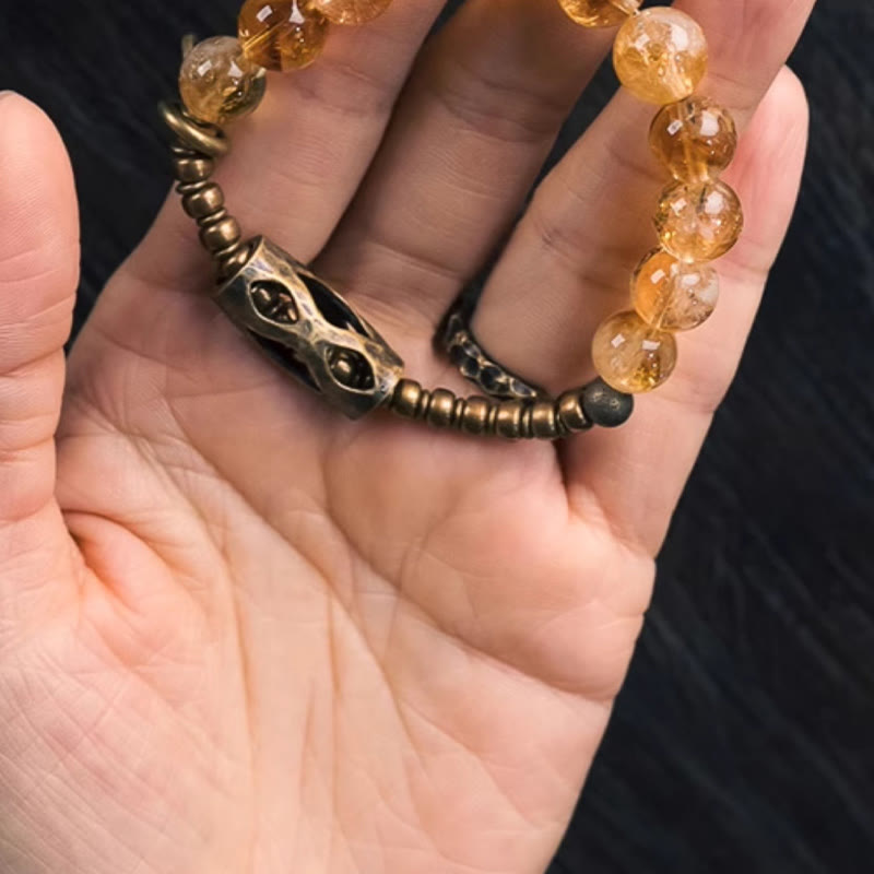 10mm Citrine Protection Bracelet for Prosperity & Joy
