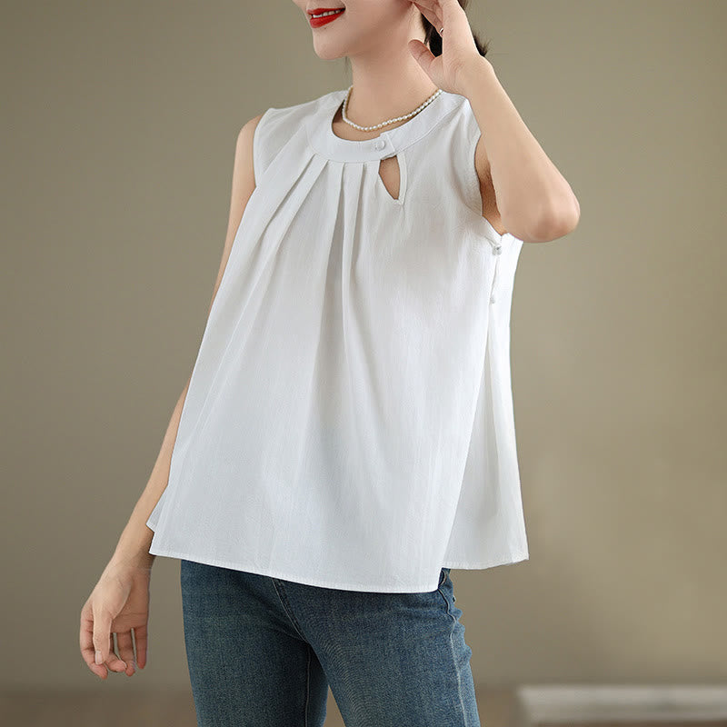 Cotton Linen Halter Neck Yoga Top for Women - Breathable Fit