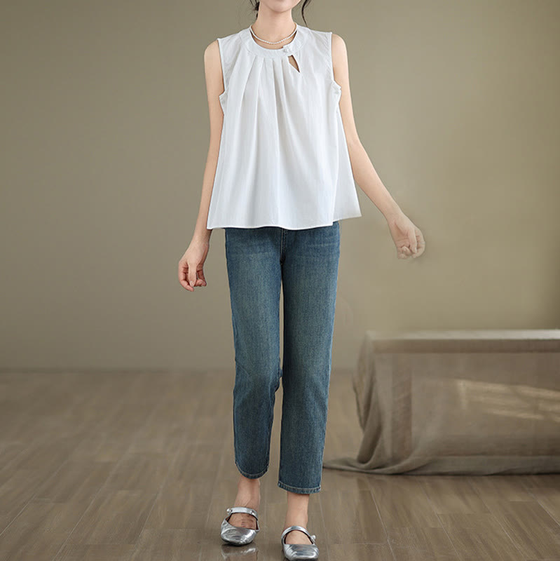 Cotton Linen Halter Neck Yoga Top for Women - Breathable Fit