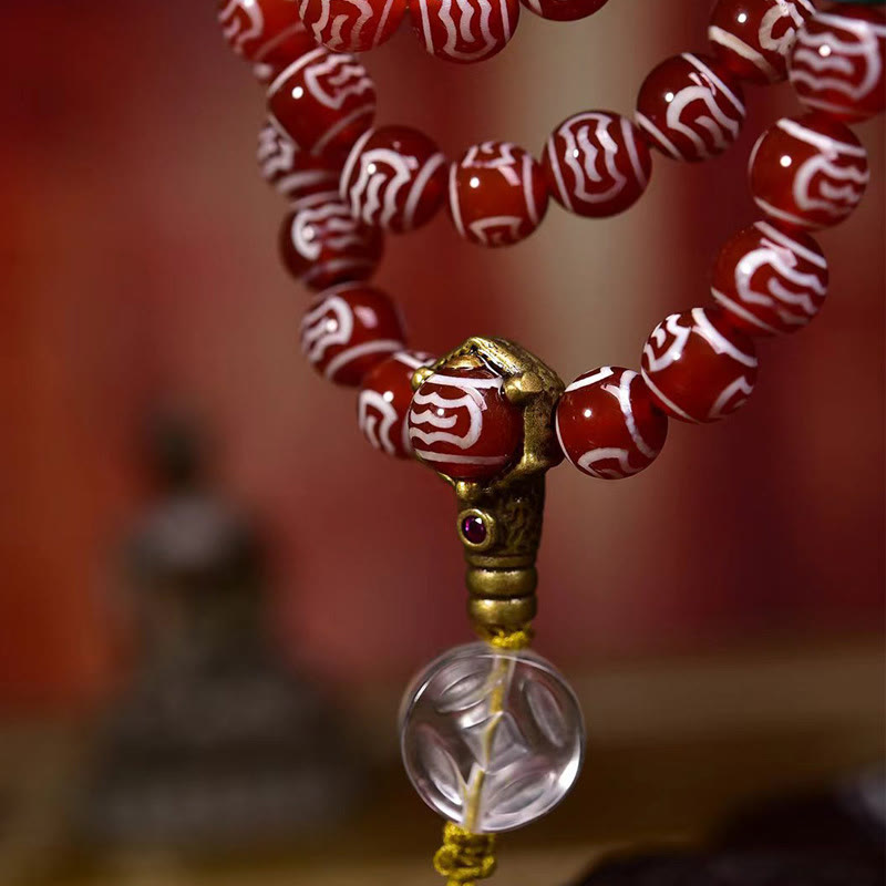 8mm Red Agate Mala Beads for Self-Acceptance & Calm