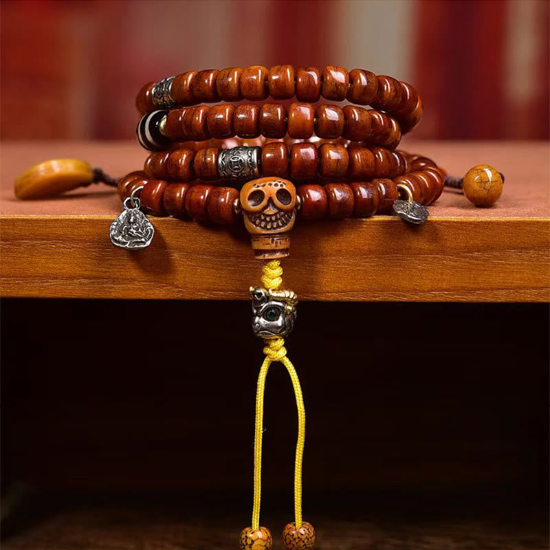 8x6mm Yak Bone 108 Beads Strength & Protection Mala