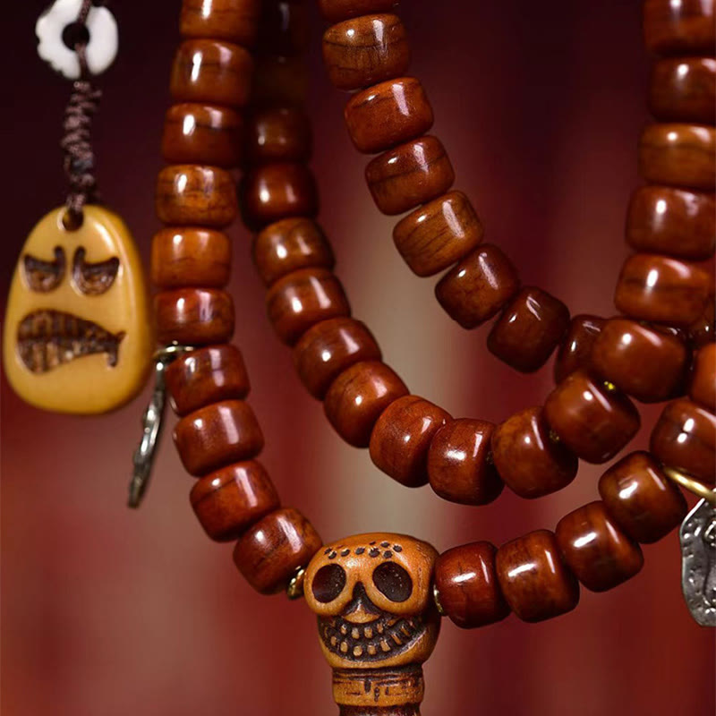 8x6mm Yak Bone 108 Beads Strength & Protection Mala