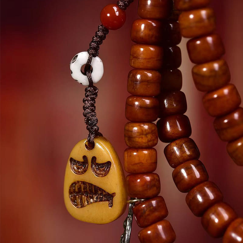 8x6mm Yak Bone 108 Beads Strength & Protection Mala