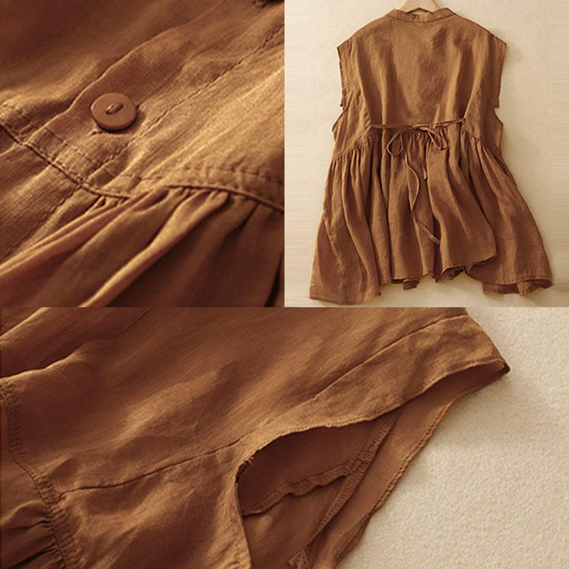 Cotton Linen Women's Spiritual Vest | Meditation Clothing