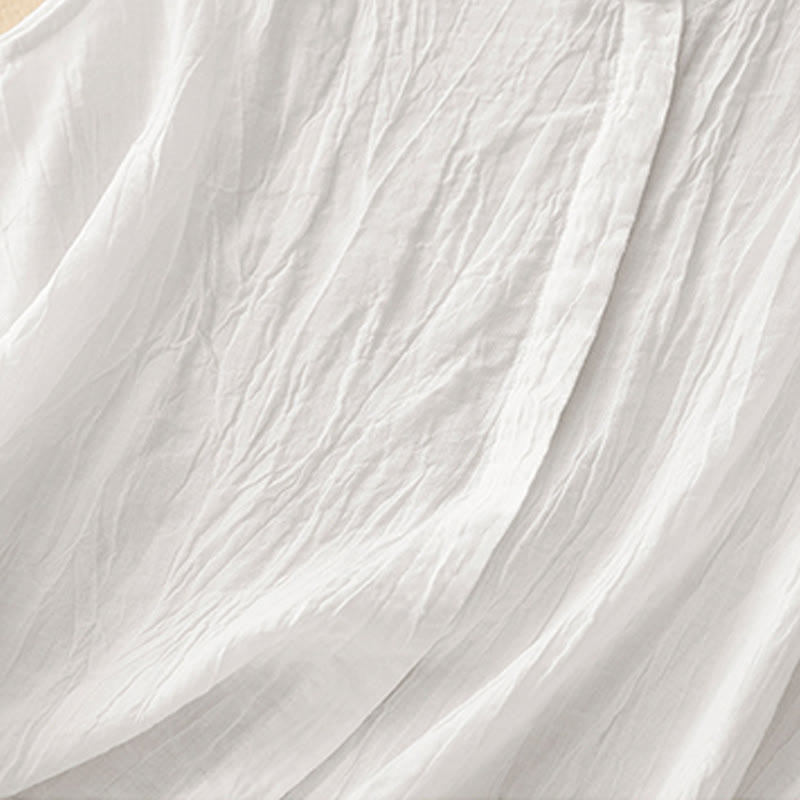 Cotton Linen V-Neck Vest | Women's Casual Yoga Top