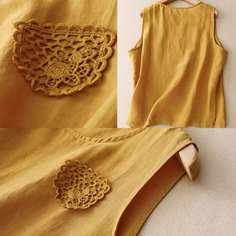 Women's Cotton Linen Vest | Boho Spiritual Clothing