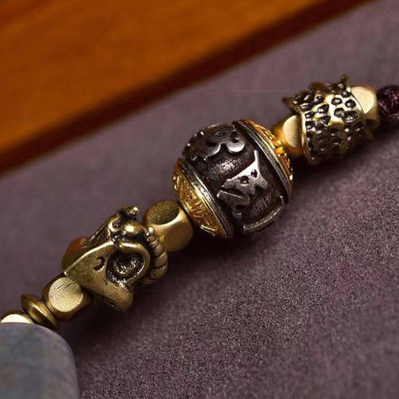 Om Mani Padme Hum Dzi Bead Protection Necklace 50cm