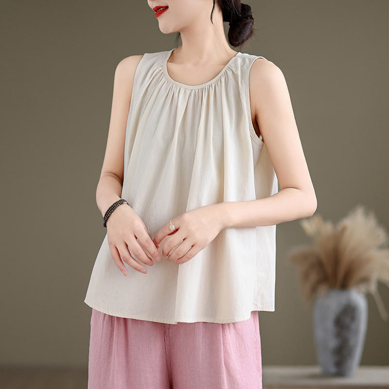 Women's Cotton Linen Vest | Spiritual Boho Meditation Top