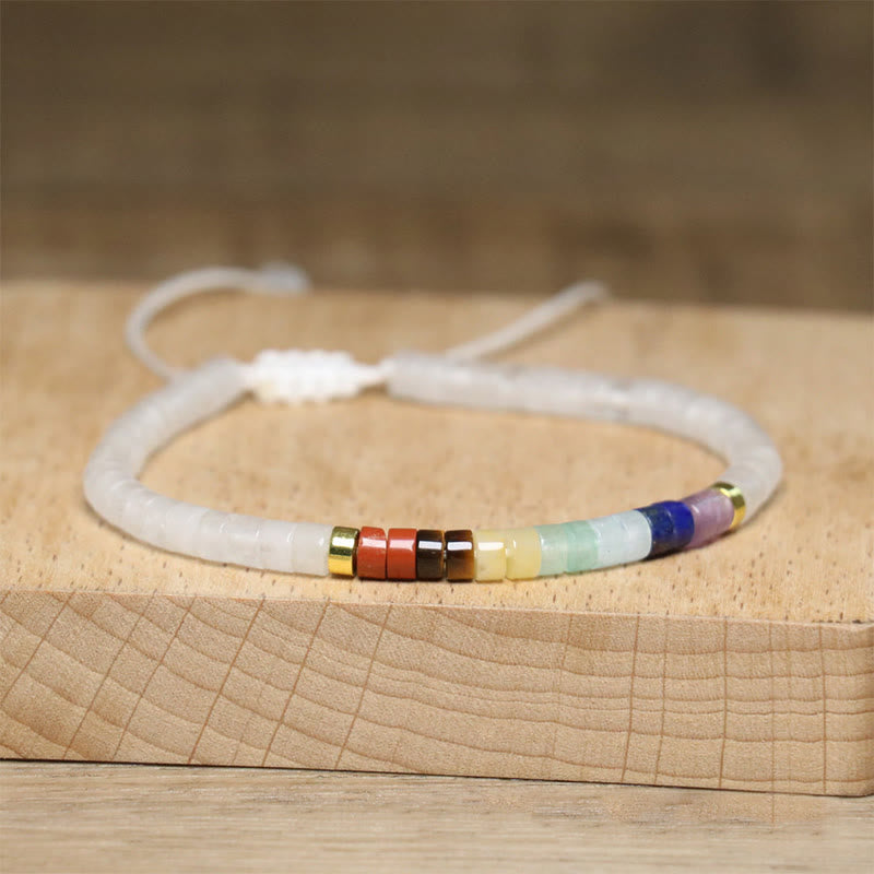 White Crystal and Black Onyx Clarity Bracelet 17-25cm