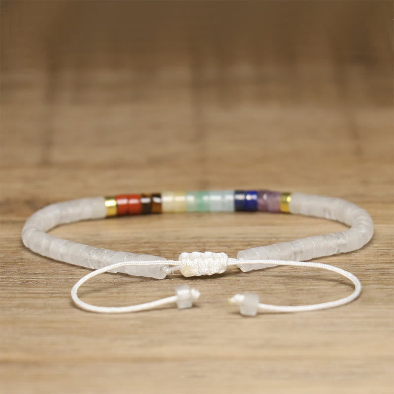 White Crystal and Black Onyx Clarity Bracelet 17-25cm