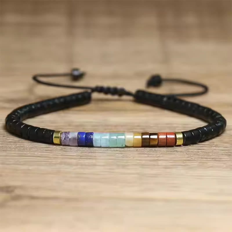 White Crystal and Black Onyx Clarity Bracelet 17-25cm