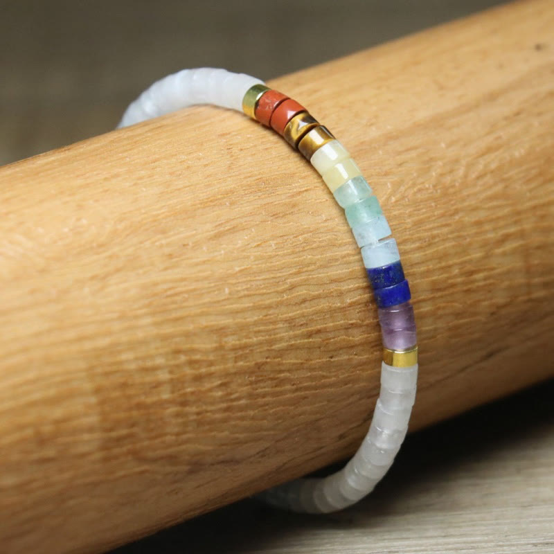 White Crystal and Black Onyx Clarity Bracelet 17-25cm