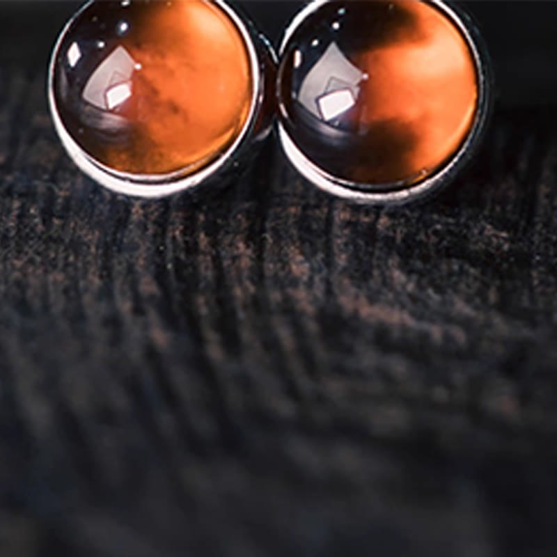 Calm Stability Garnet 925 Sterling Silver Earrings 7mm