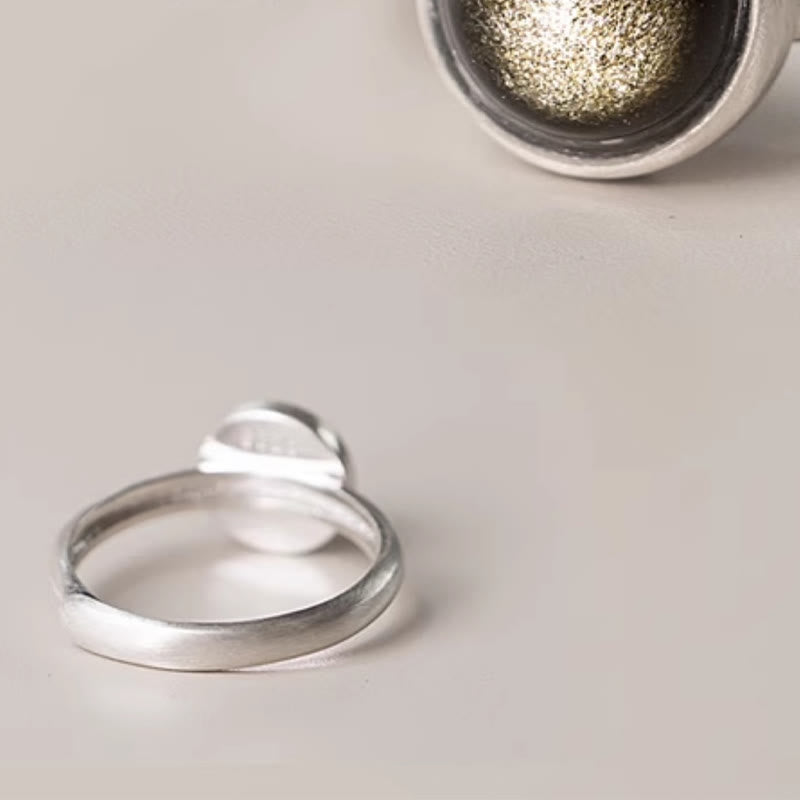 Gold Sheen Obsidian Adjustable Ring 16x12mm for Wealth Protection