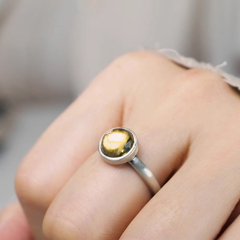 Adjustable Citrine Ring in 925 Sterling Silver for Protection