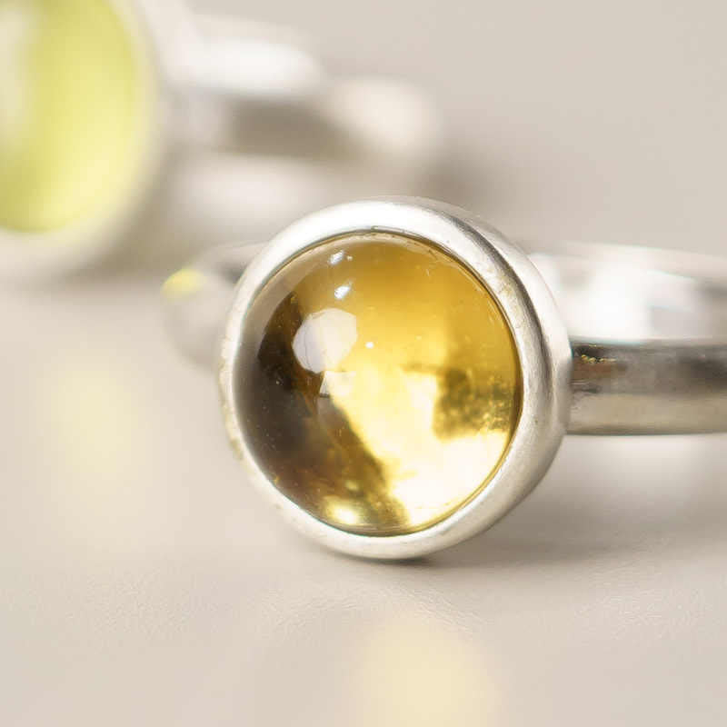 Adjustable Citrine Ring in 925 Sterling Silver for Protection