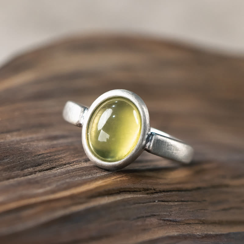 925 Sterling Silver Citrine Adjustable Happiness Ring