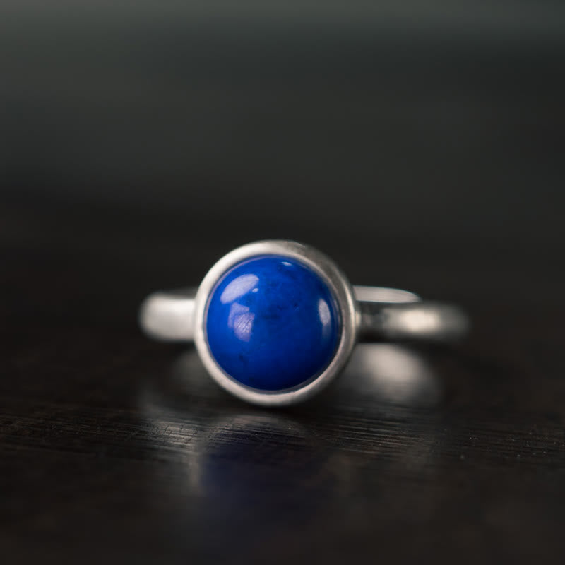 925 Sterling Silver Turquoise Lazurite Balance Ring 9mm