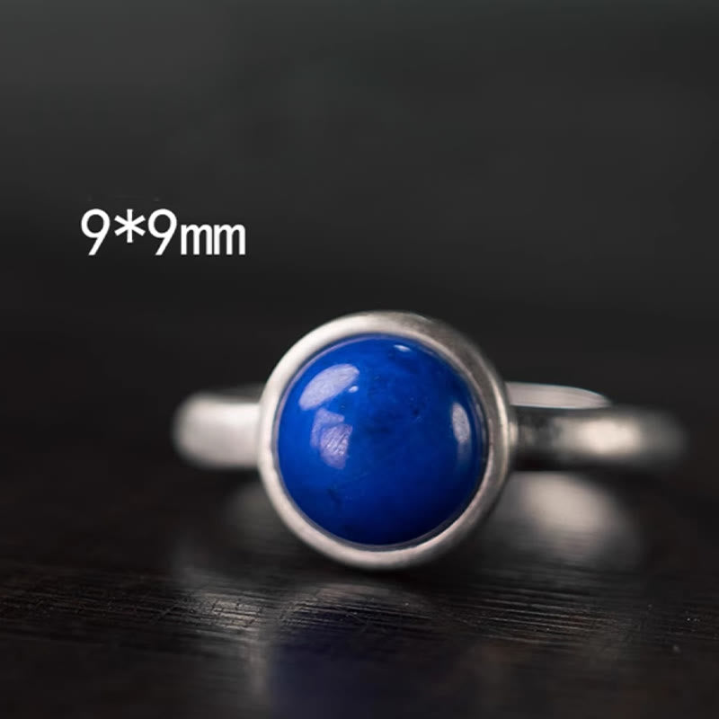 925 Sterling Silver Turquoise Lazurite Balance Ring 9mm