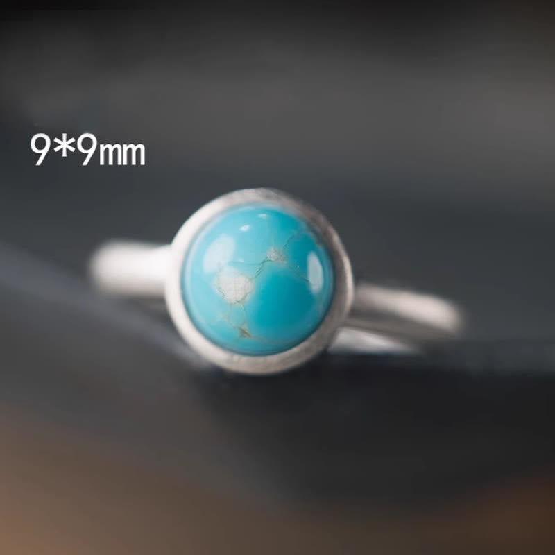 925 Sterling Silver Turquoise Lazurite Balance Ring 9mm
