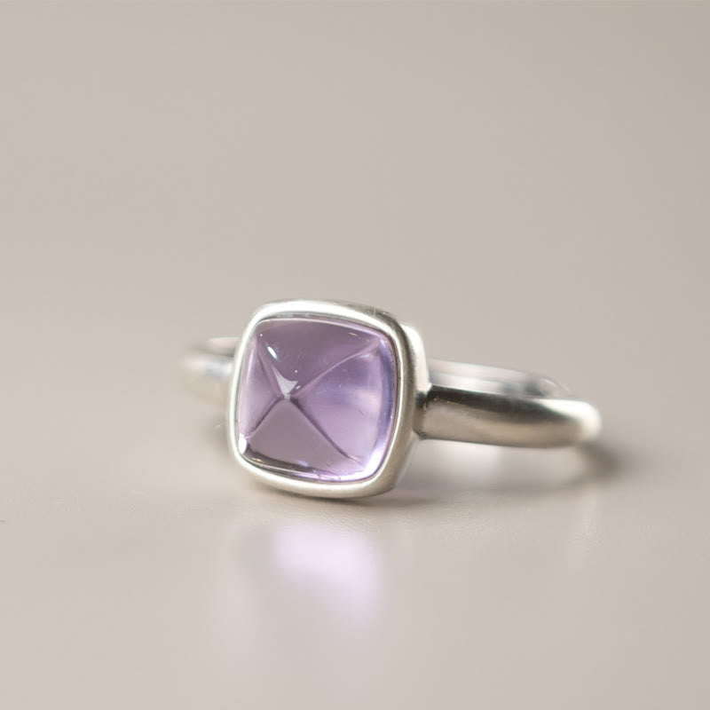 Adjustable Amethyst Ring 9mm 925 Sterling Silver Balance