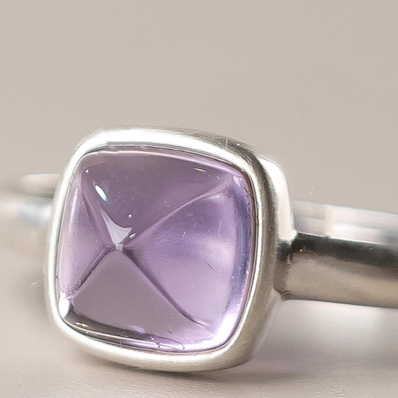 Adjustable Amethyst Ring 9mm 925 Sterling Silver Balance