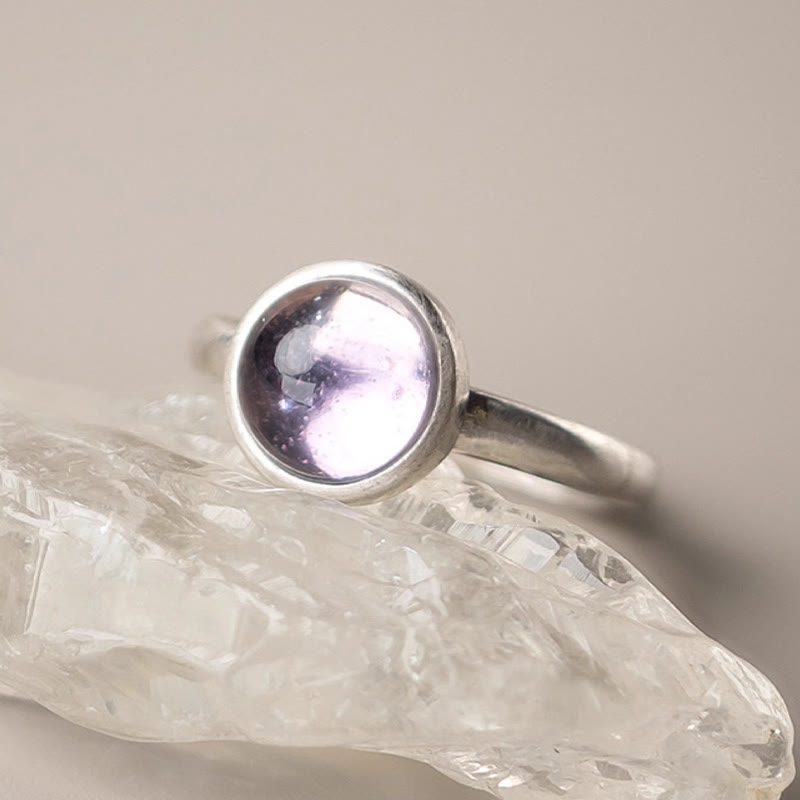 Adjustable Amethyst Ring 9mm 925 Sterling Silver Balance