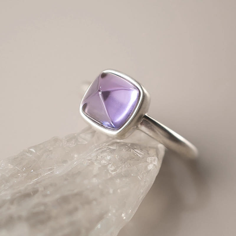 Adjustable Amethyst Ring 9mm 925 Sterling Silver Balance