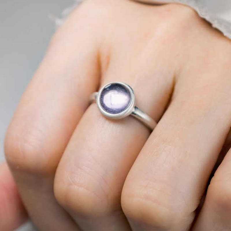 Adjustable Amethyst Ring 9mm 925 Sterling Silver Balance