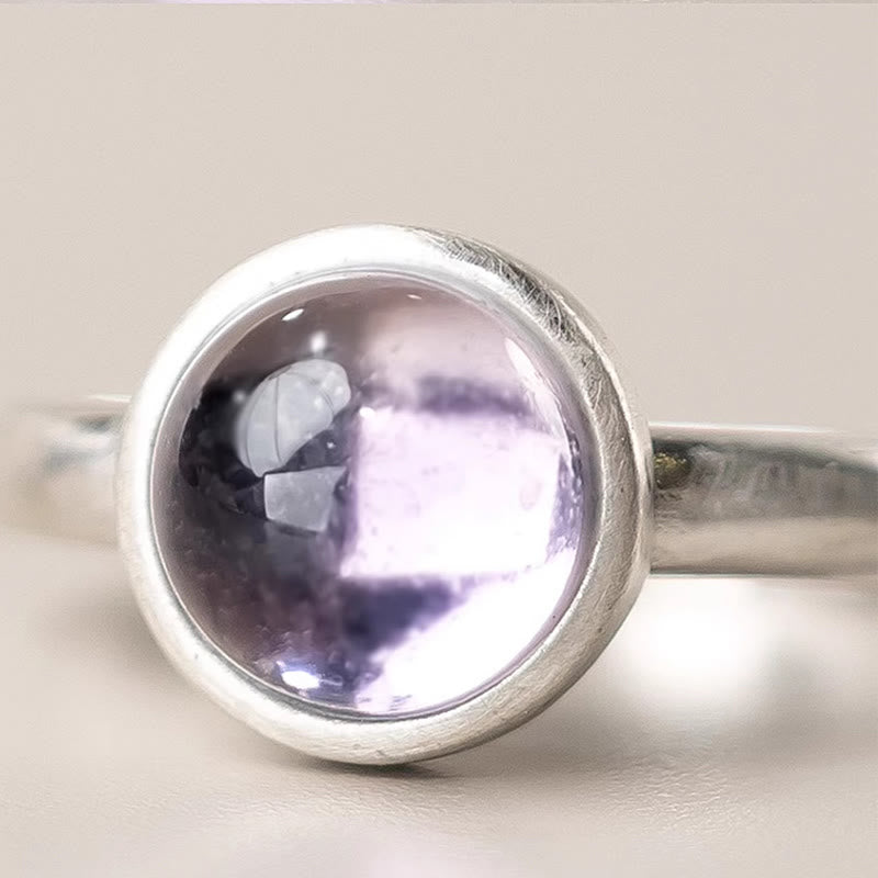 Adjustable Amethyst Ring 9mm 925 Sterling Silver Balance