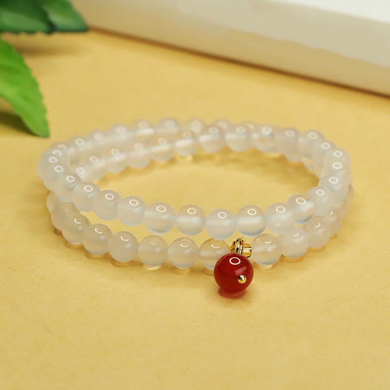 Chalcedony Red Agate Harmony Bracelet for Women 6mm & 8mm
