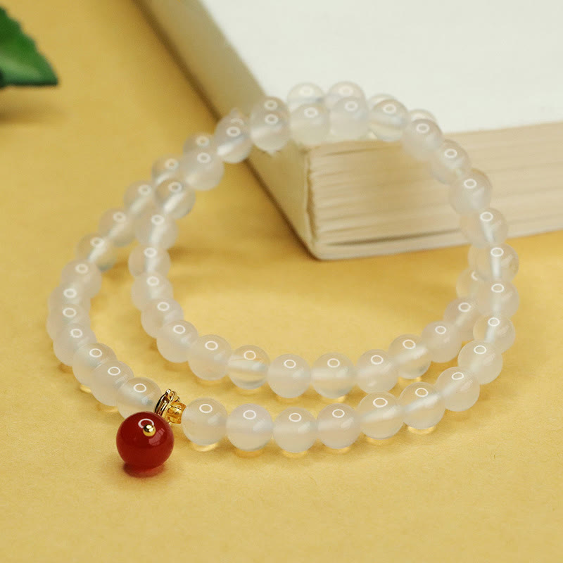 Chalcedony Red Agate Harmony Bracelet for Women 6mm & 8mm
